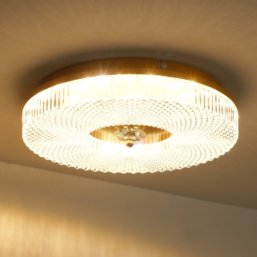 Textured Round LED Ceiling Light for Indoor Spaces | Ridorn