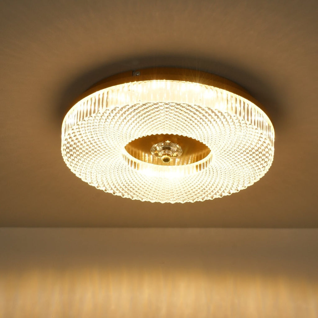 Textured Round LED Ceiling Light for Indoor Spaces | Ridorn