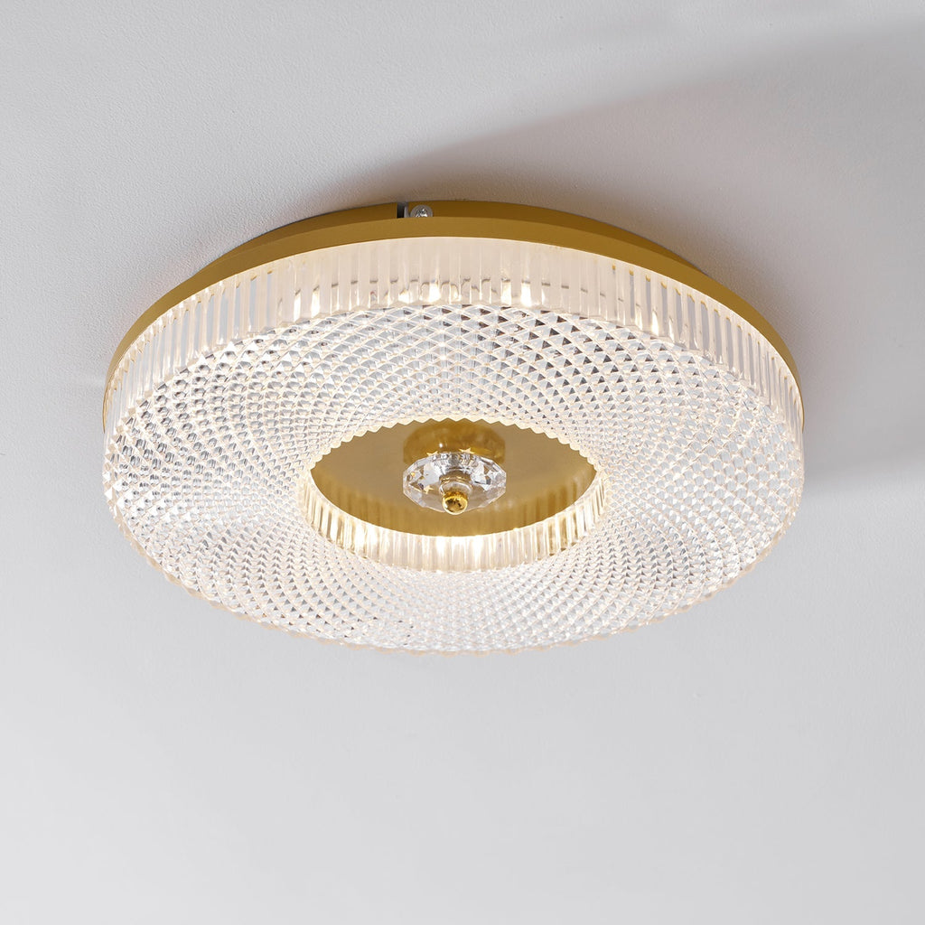 Textured Round LED Ceiling Light for Indoor Spaces | Ridorn