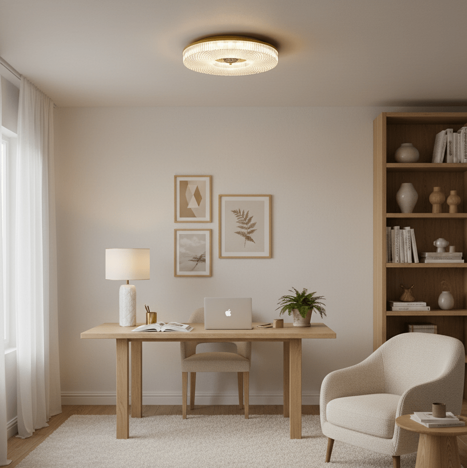Textured Round LED Ceiling Light for Indoor Spaces | Ridorn