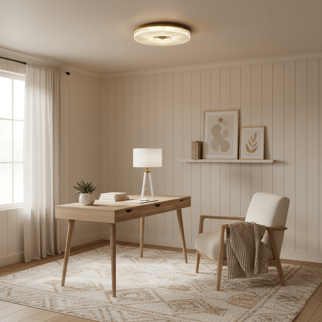 Textured Round LED Ceiling Light for Indoor Spaces | Ridorn