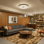 Textured round LED ceiling light for indoor use