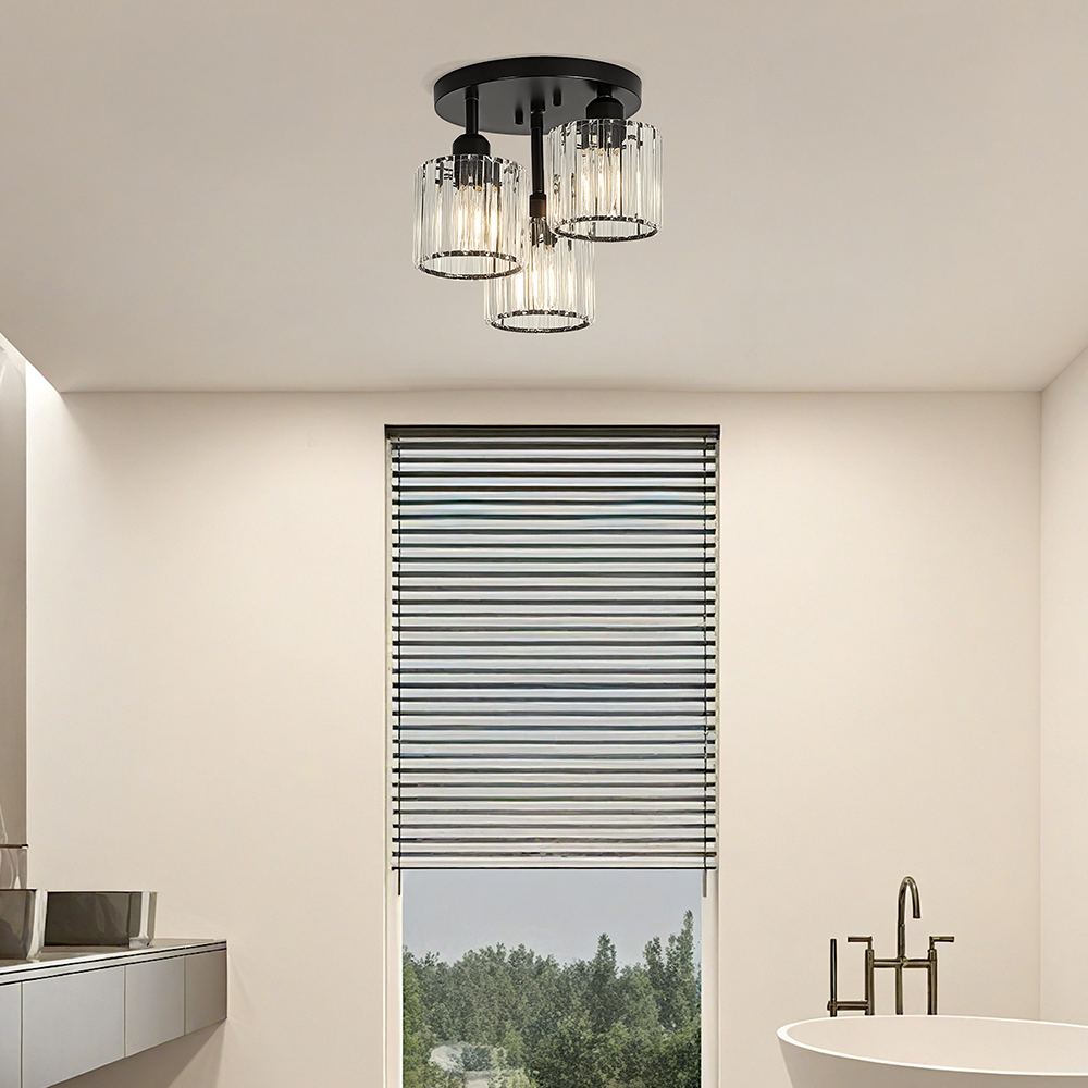 Modern Semi-Flush Cylinder Ceiling Light for Bedrooms | Ridorn