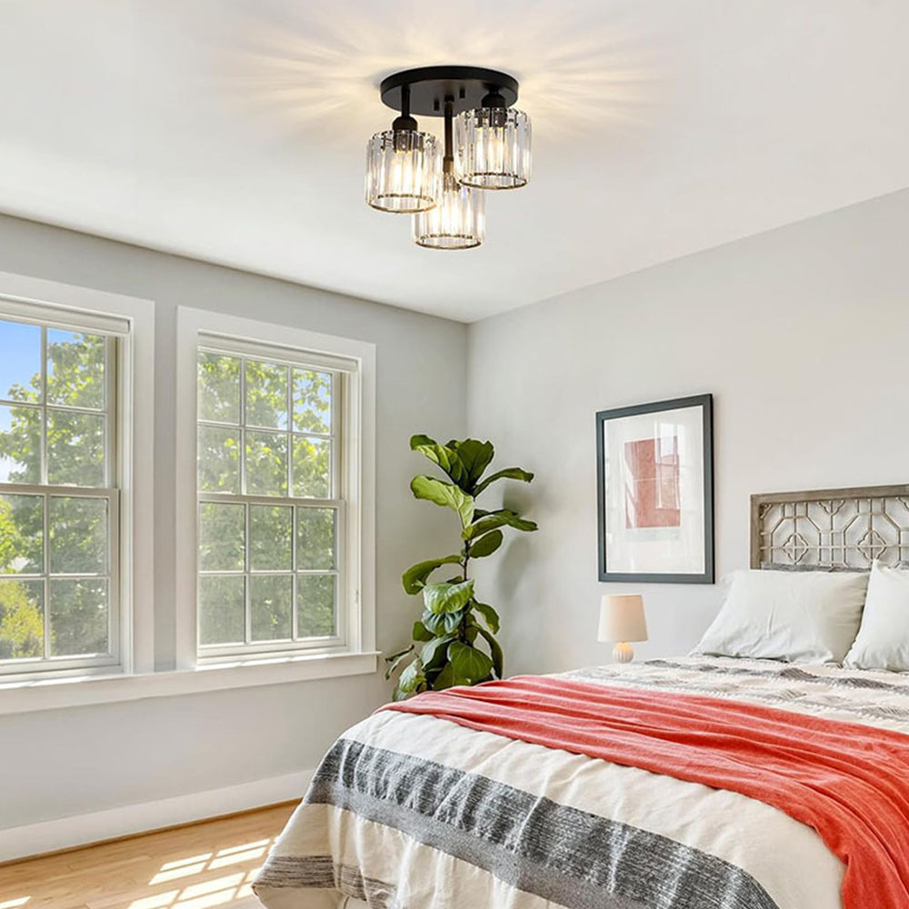 Modern Semi-Flush Cylinder Ceiling Light for Bedrooms | Ridorn