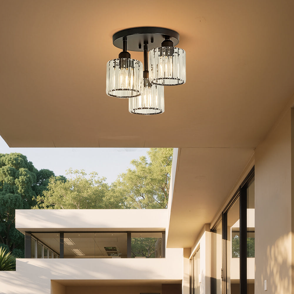 Modern Semi-Flush Cylinder Ceiling Light for Bedrooms | Ridorn