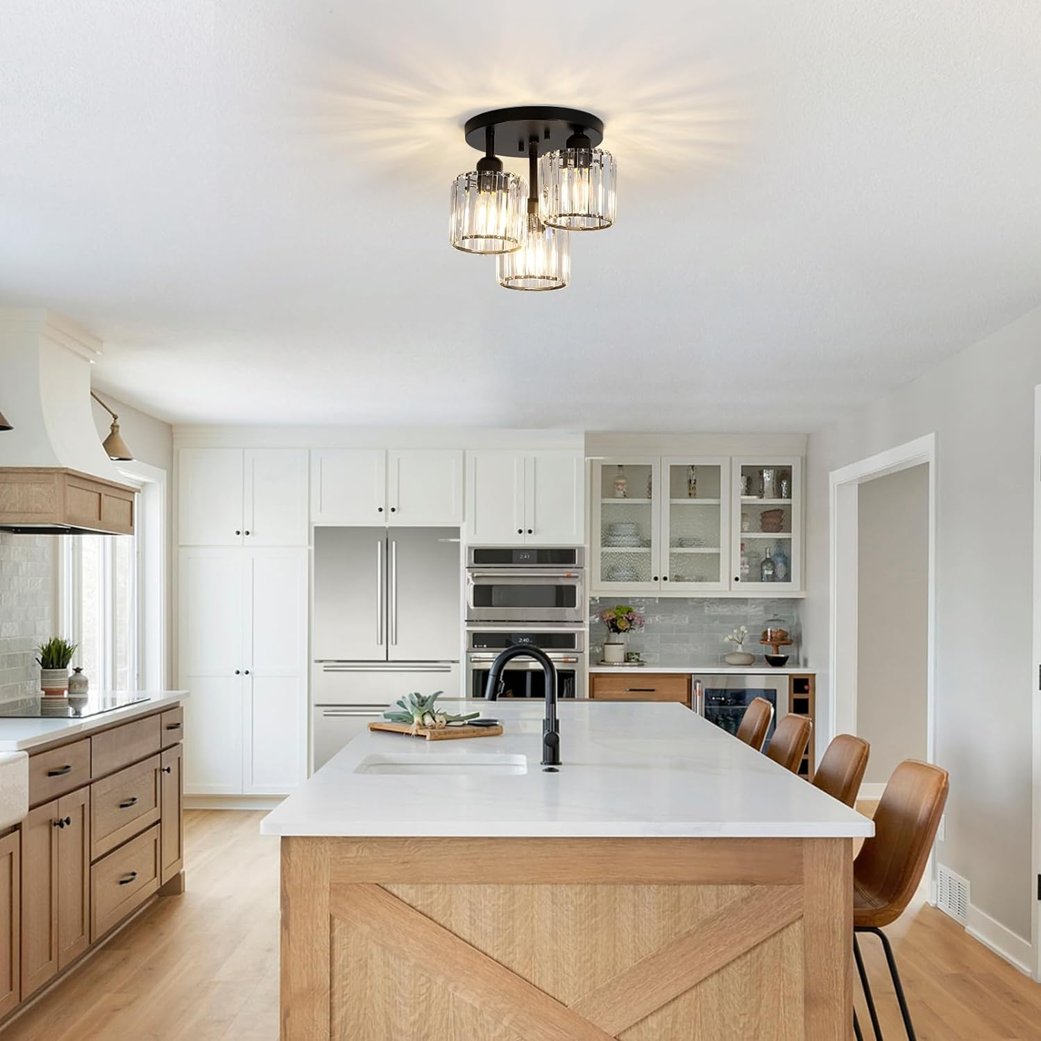 Modern Semi-Flush Cylinder Ceiling Light for Bedrooms | Ridorn