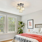 Modern Semi-Flush Cylinder Ceiling Light for Bedrooms | Ridorn