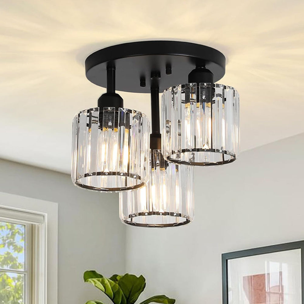Modern semi-flush cylinder ceiling light for bedroom decor