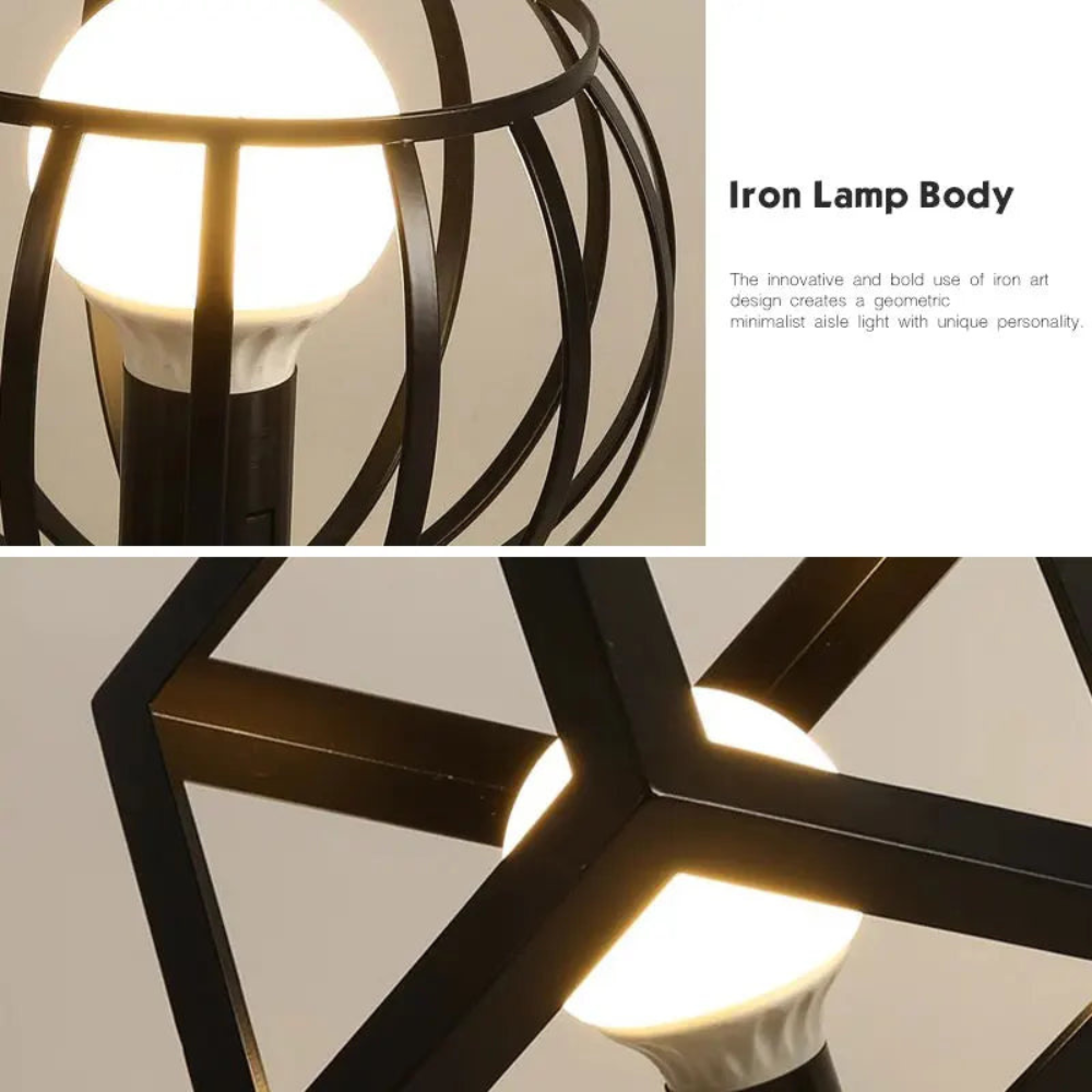 Vintage Geometric Cage Ceiling Light for Hallways | Ridorn