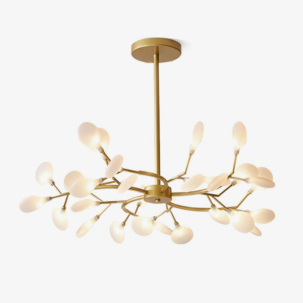 Indoor chandelier light with multiple heads top view