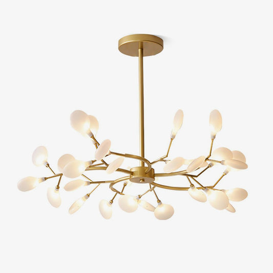 Indoor chandelier light with multiple heads top view