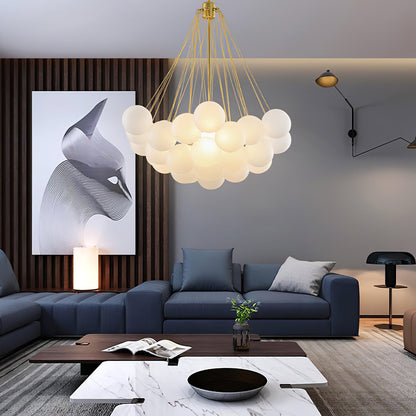 Modern bubble cluster ceiling lamp front view