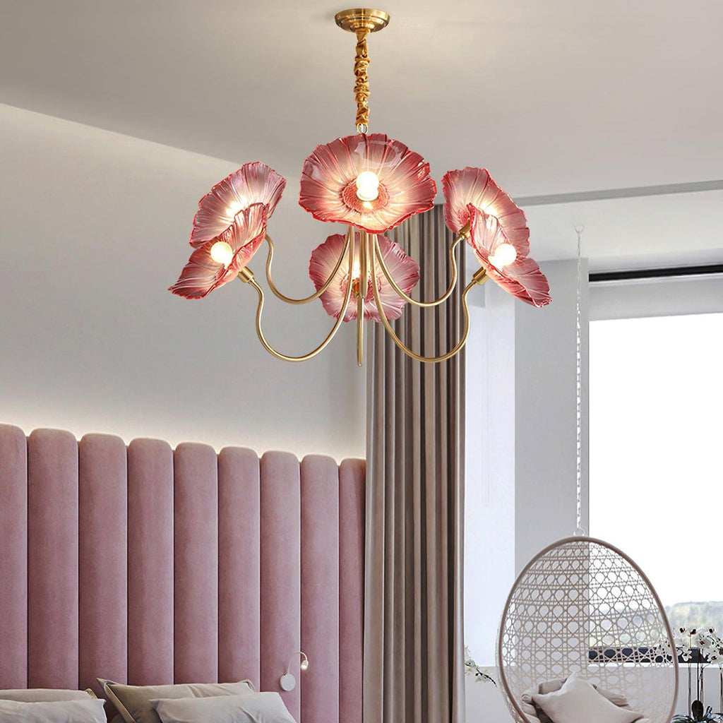 Chandelier Light | Ceiling Lamp with Lutos Flower Design | Ridorn