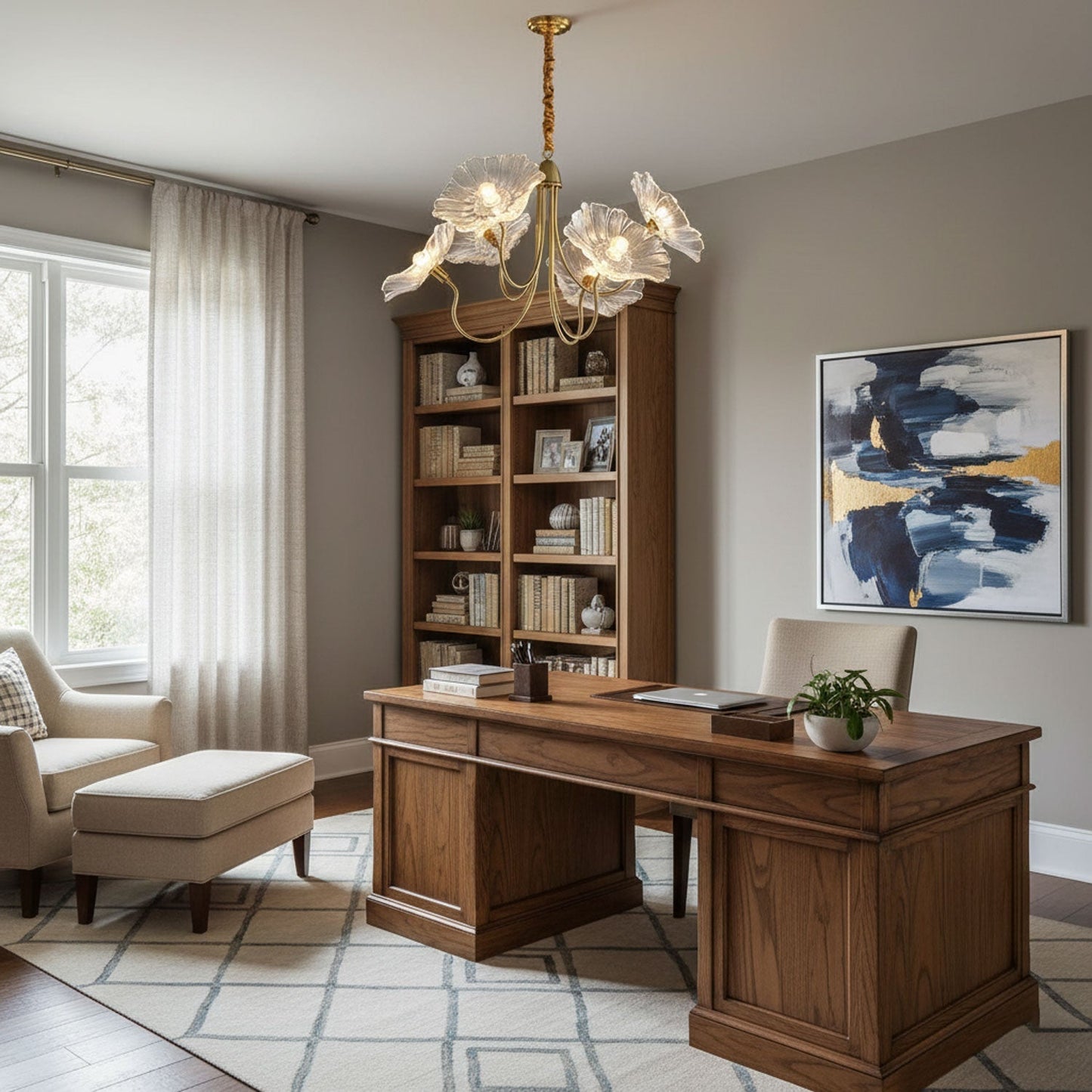 Chandelier Light | Ceiling Lamp with Lutos Flower Design | Ridorn