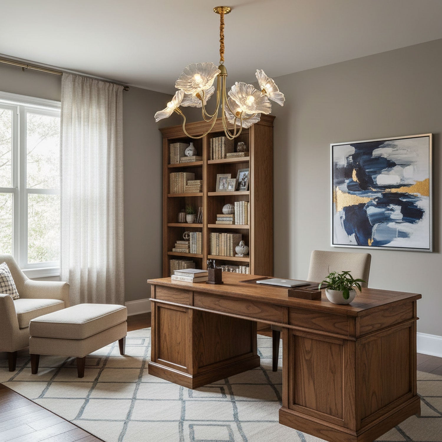 Chandelier Light | Ceiling Lamp with Lutos Flower Design | Ridorn