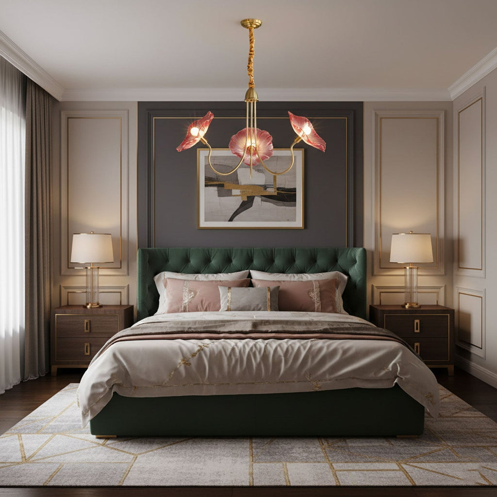 Chandelier Light | Ceiling Lamp with Lutos Flower Design | Ridorn