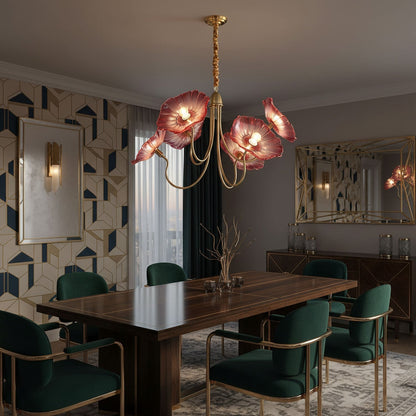 Chandelier Light | Ceiling Lamp with Lutos Flower Design | Ridorn