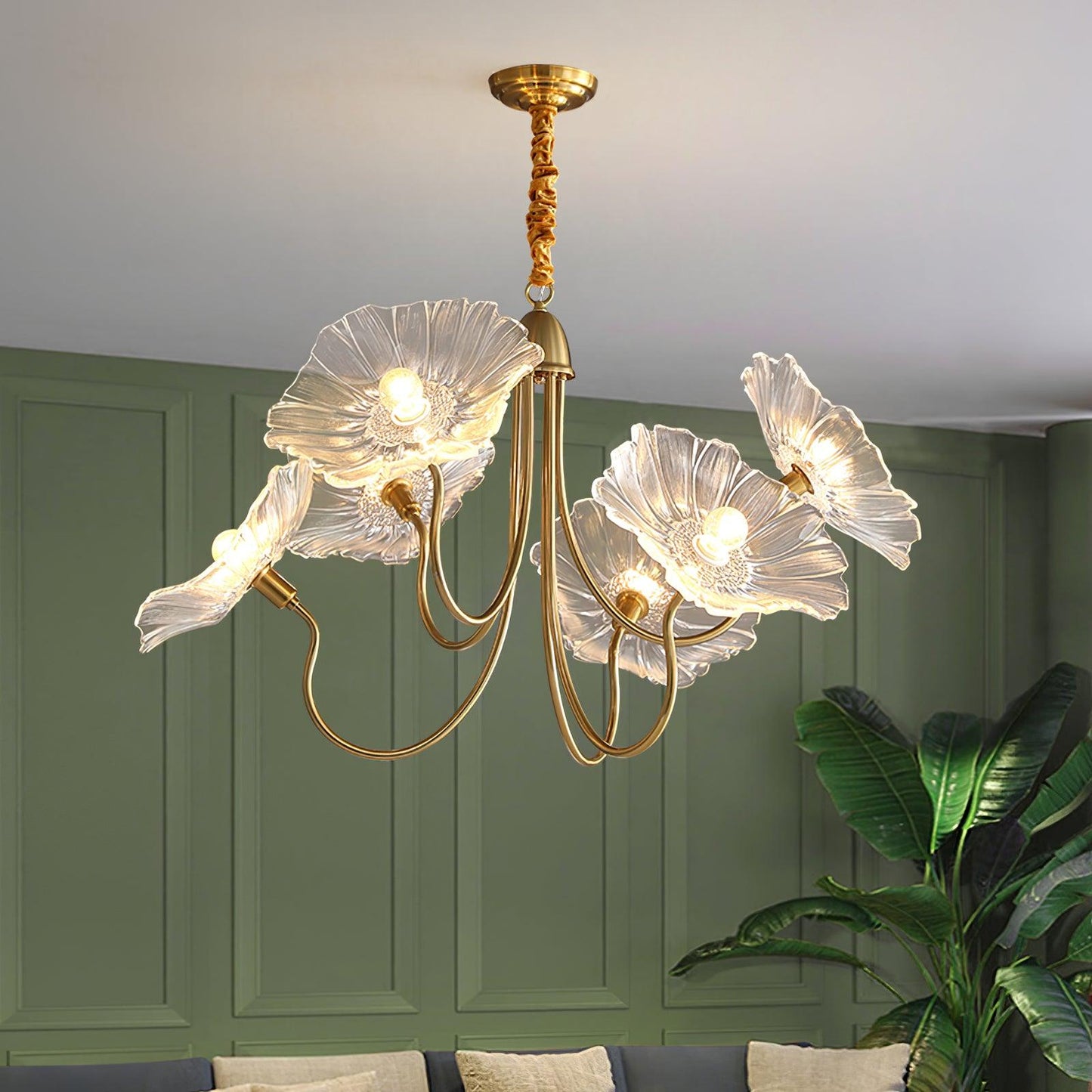 Chandelier Light | Ceiling Lamp with Lutos Flower Design | Ridorn