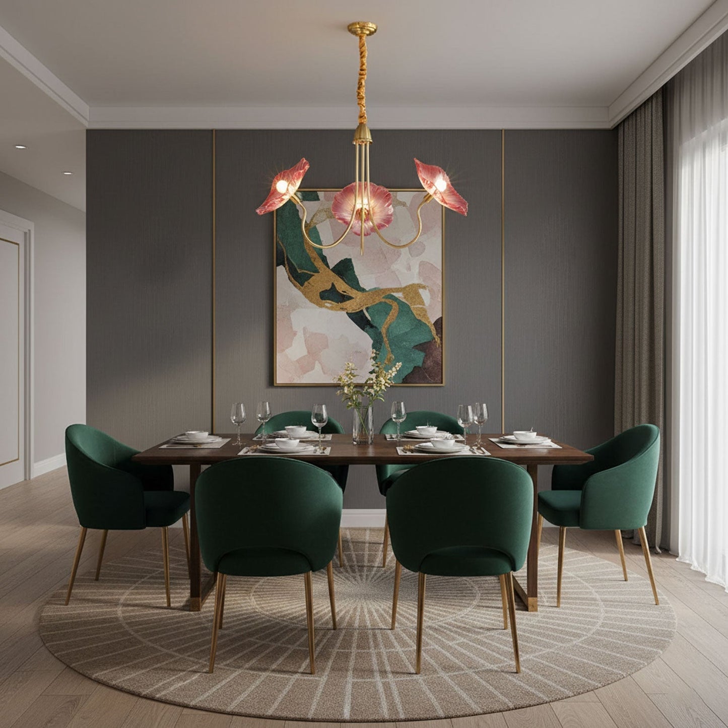Chandelier Light | Ceiling Lamp with Lutos Flower Design | Ridorn