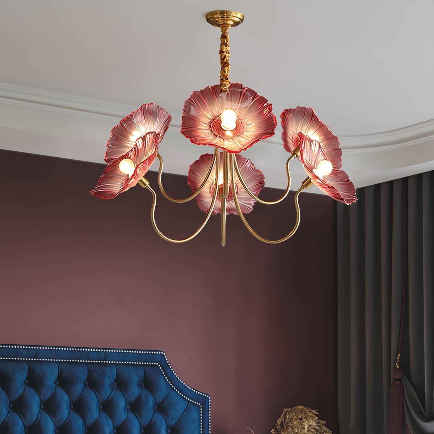 Chandelier Light | Ceiling Lamp with Lutos Flower Design | Ridorn