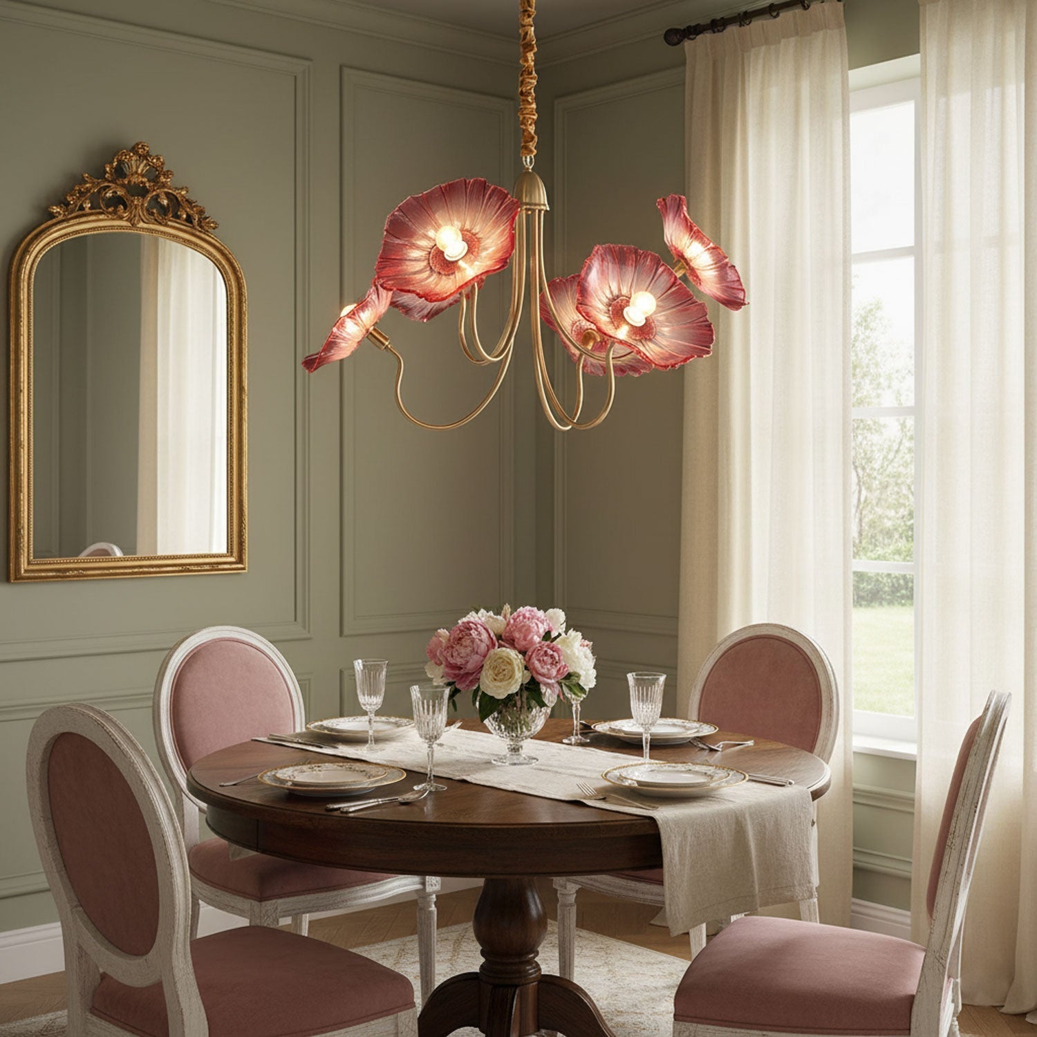 Chandelier Light | Ceiling Lamp with Lutos Flower Design | Ridorn