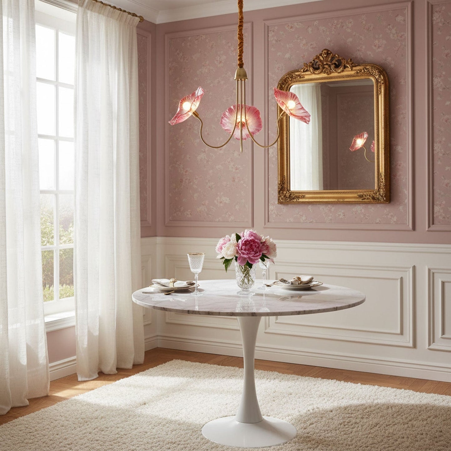 Chandelier Light | Ceiling Lamp with Lutos Flower Design | Ridorn