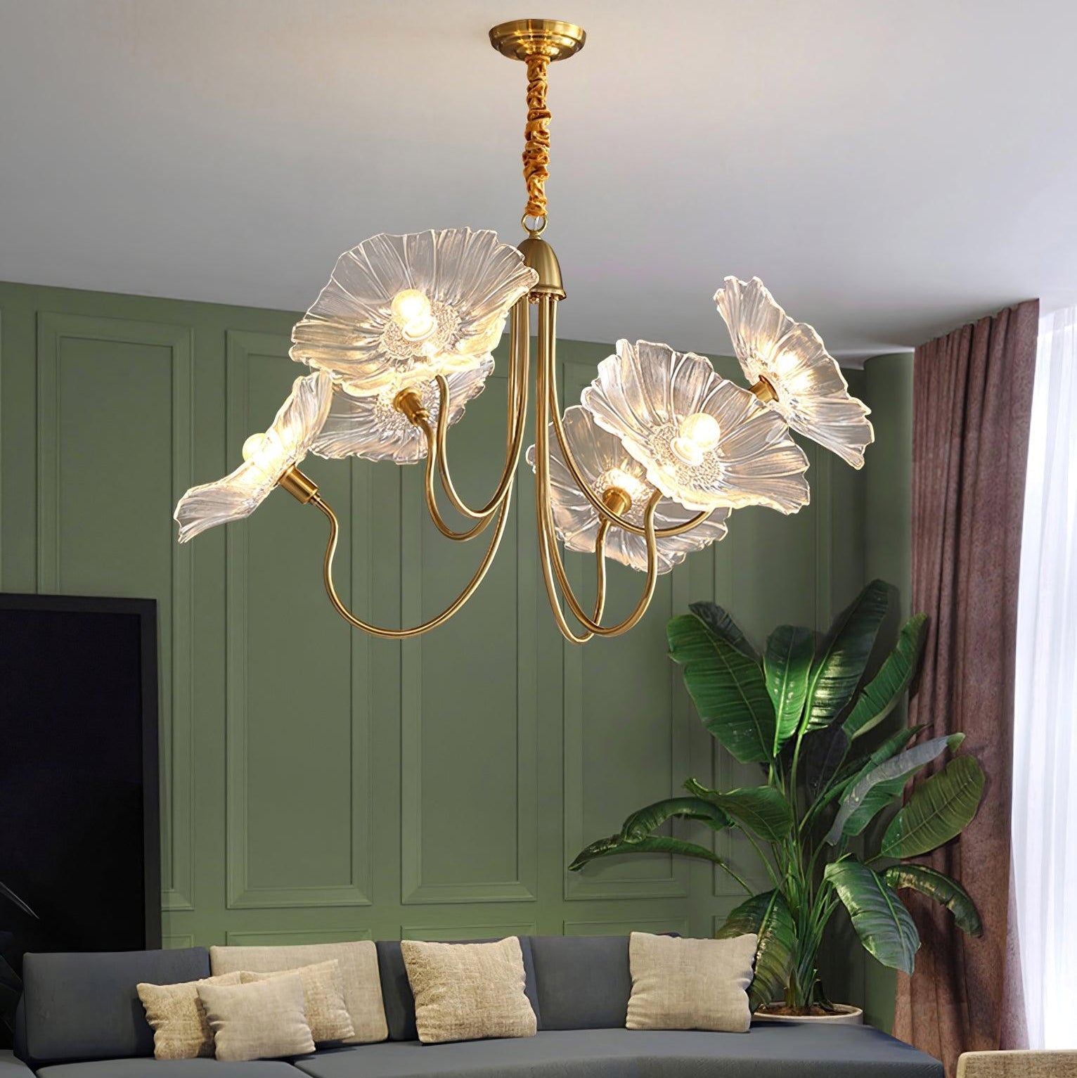 Chandelier Light | Ceiling Lamp with Lutos Flower Design | Ridorn
