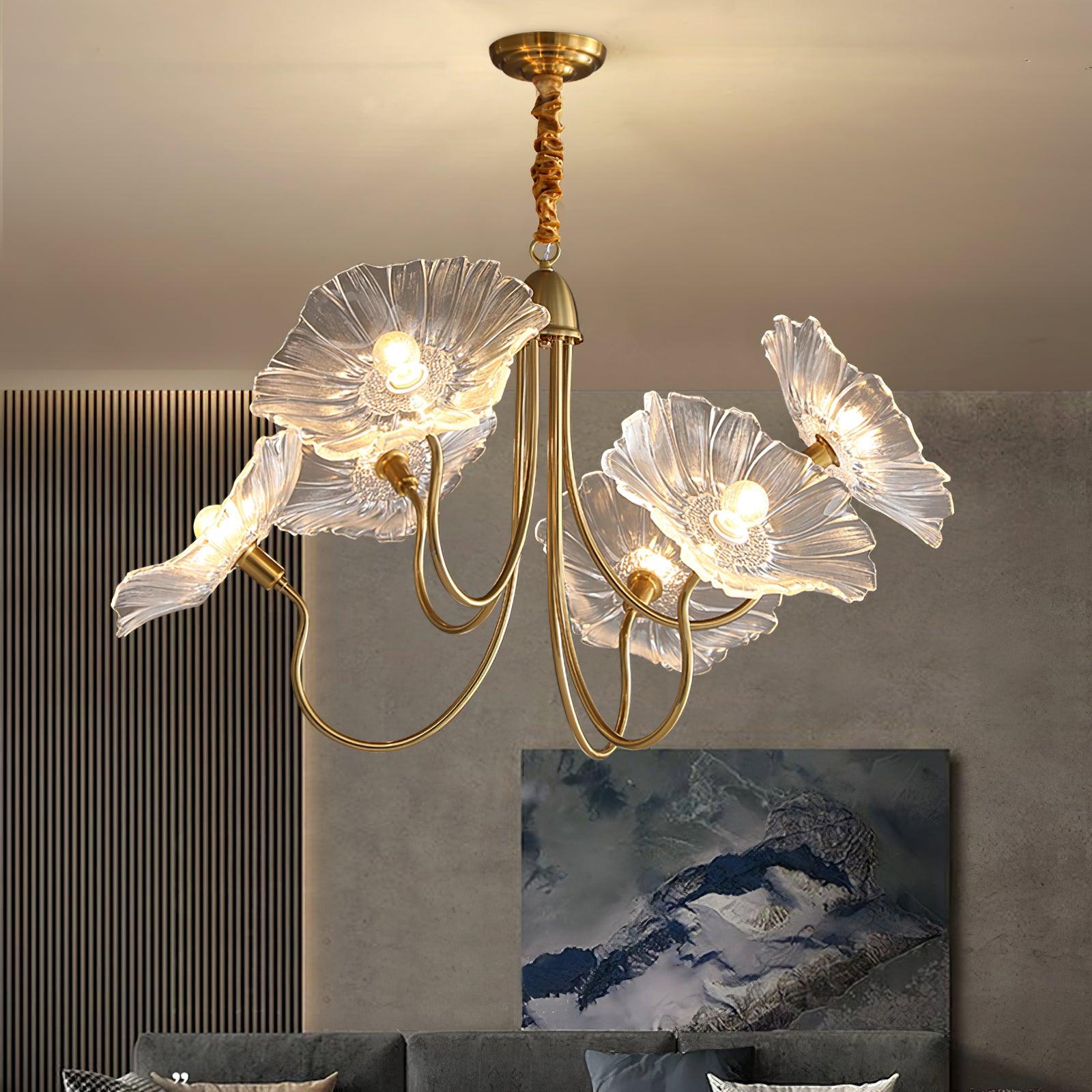 Chandelier Light Fixture | Ceiling Lamp with 3 or 6 Heads | Ridorn