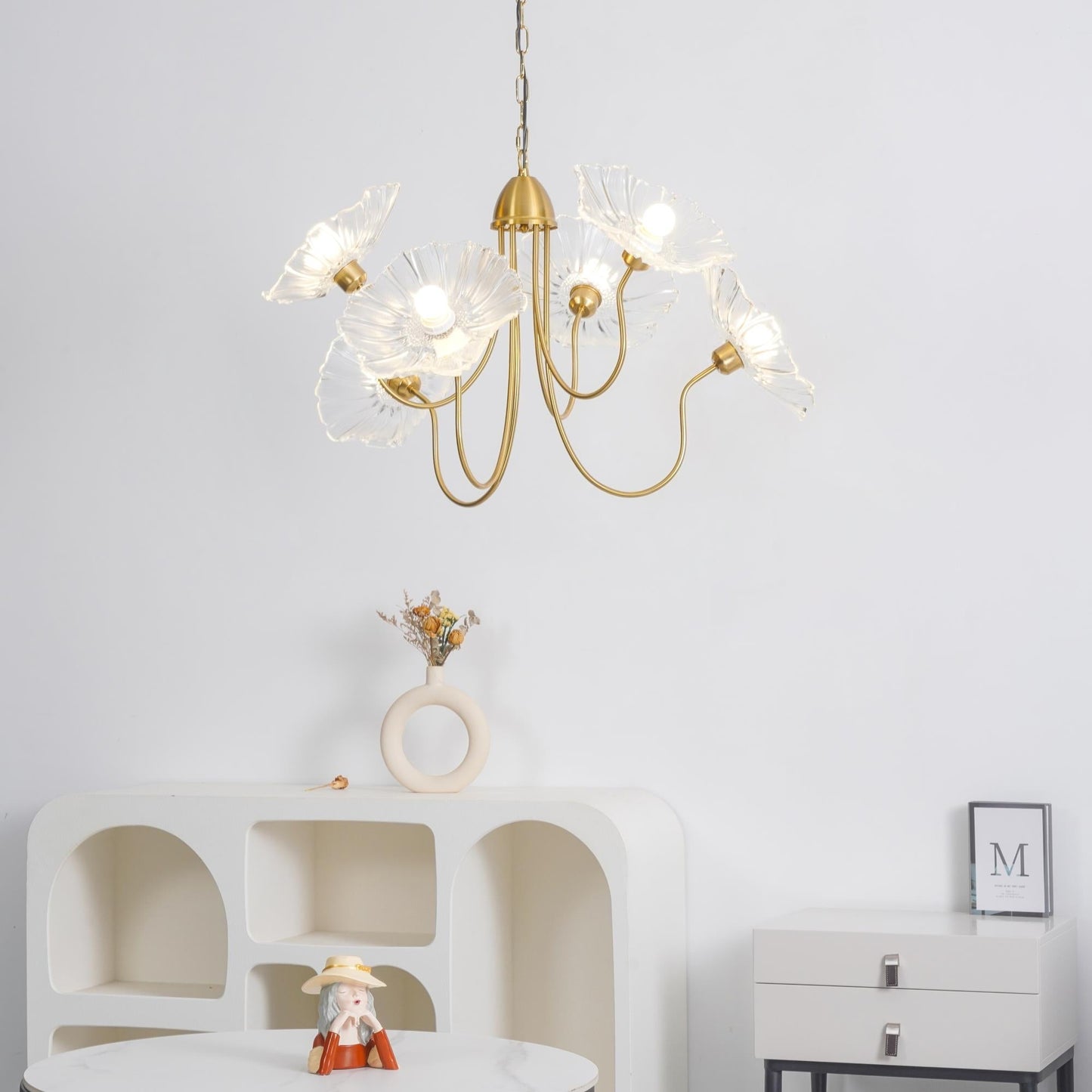 Chandelier Light Fixture | Ceiling Lamp with 3 or 6 Heads | Ridorn