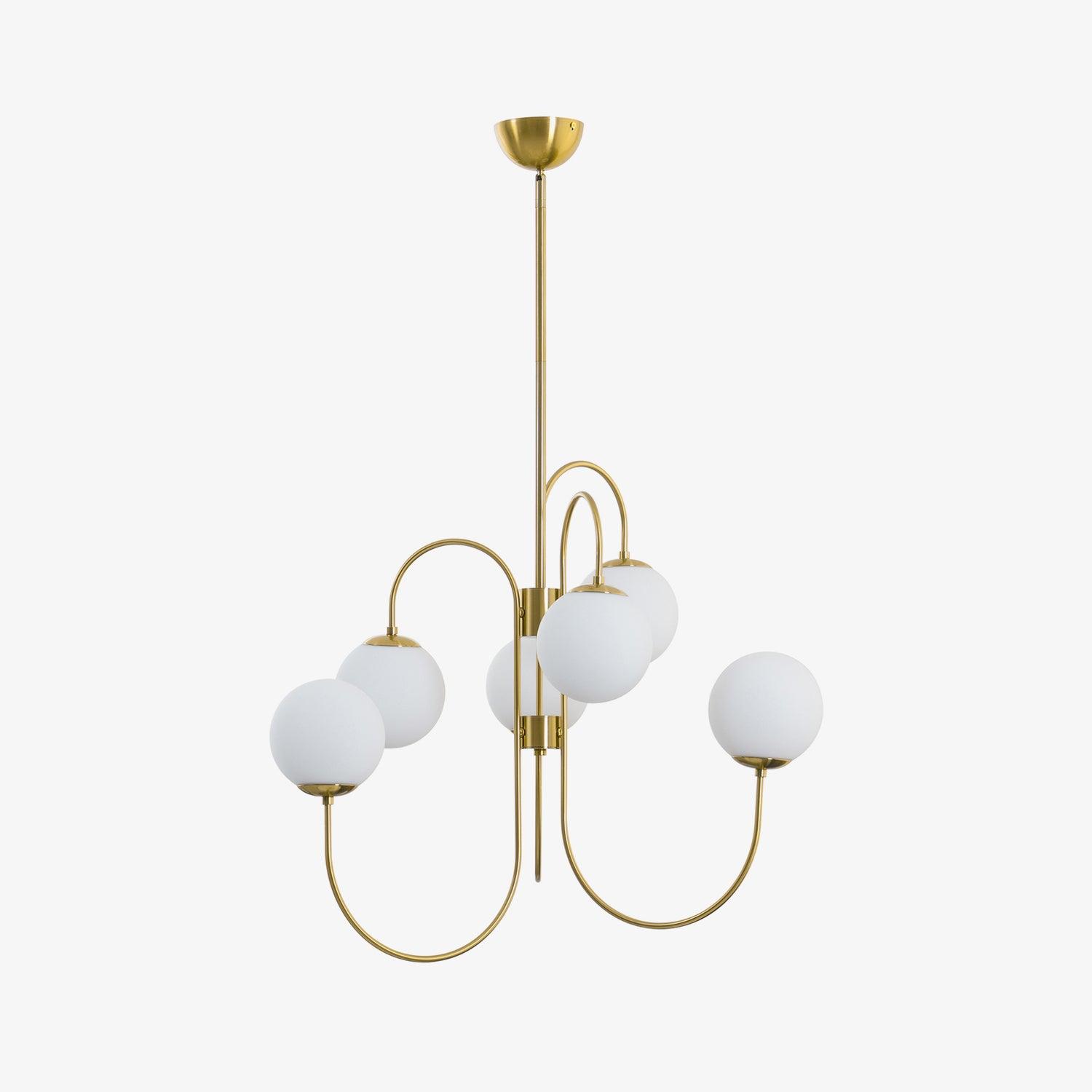 Chandelier Light Fixture | Ceiling Lamp with Gooseneck Design | Ridorn