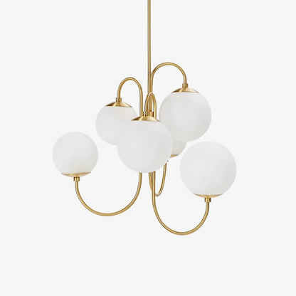 Indoor chandelier light fixture gooseneck design front view