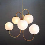 Chandelier Light Fixture | Ceiling Lamp with Gooseneck Design | Ridorn