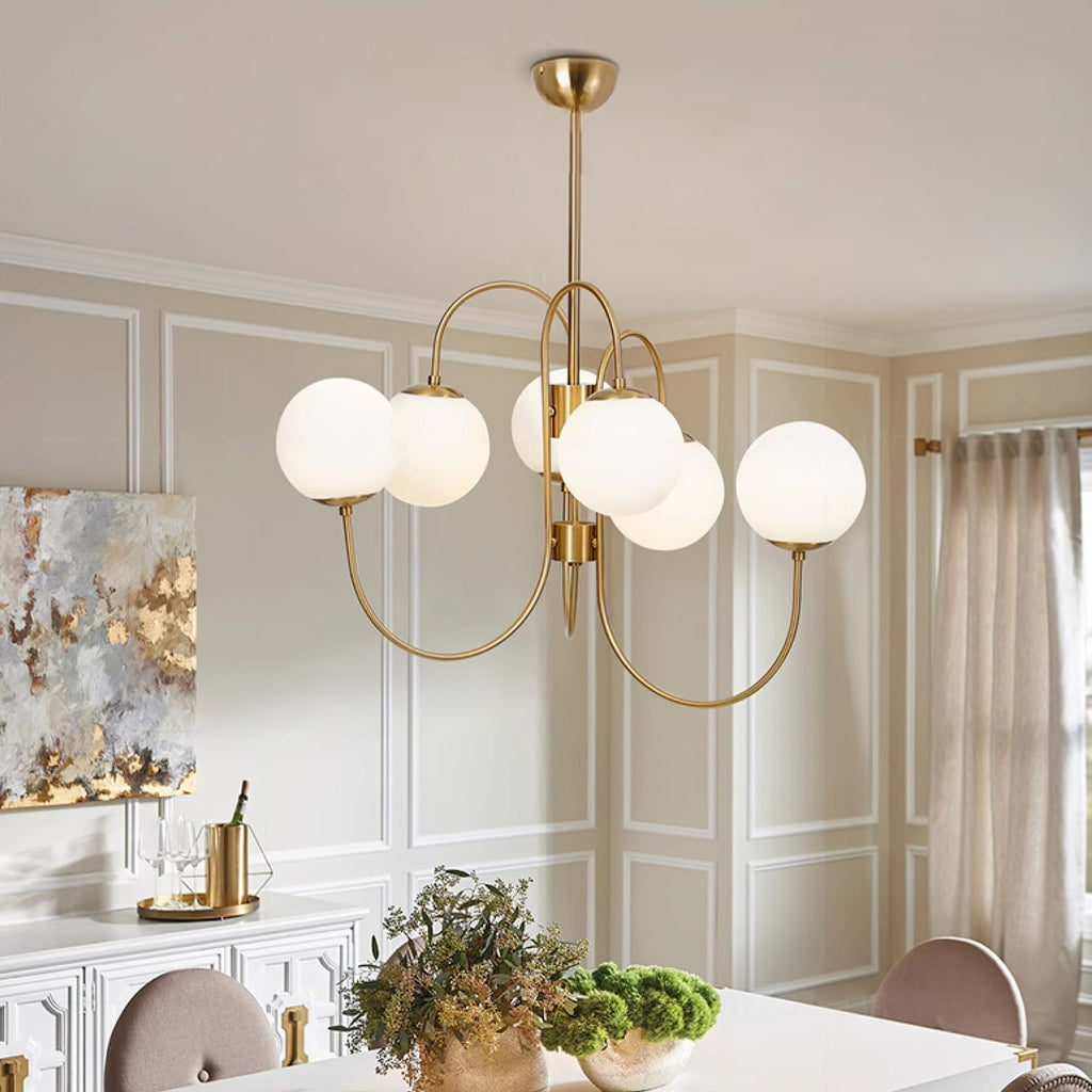 Chandelier Light Fixture | Ceiling Lamp with Gooseneck Design | Ridorn