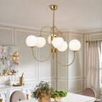 Chandelier Light Fixture | Ceiling Lamp with Gooseneck Design | Ridorn