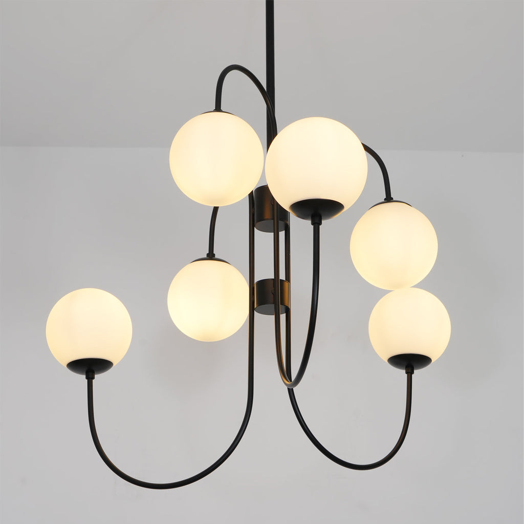 Chandelier Light Fixture | Ceiling Lamp with Gooseneck Design | Ridorn