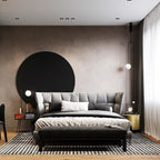 Modern chandelier light with mobile arc design front view