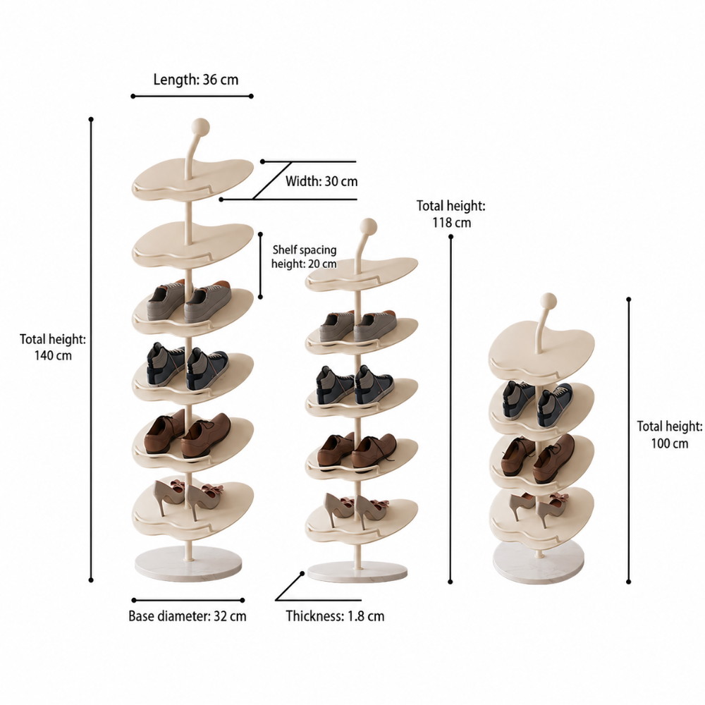 Chic Apple-Shaped Shoe Rack with 4 to 6 Tiers for Storage | Ridorn-Shoe Storage & Organization-Ridorn