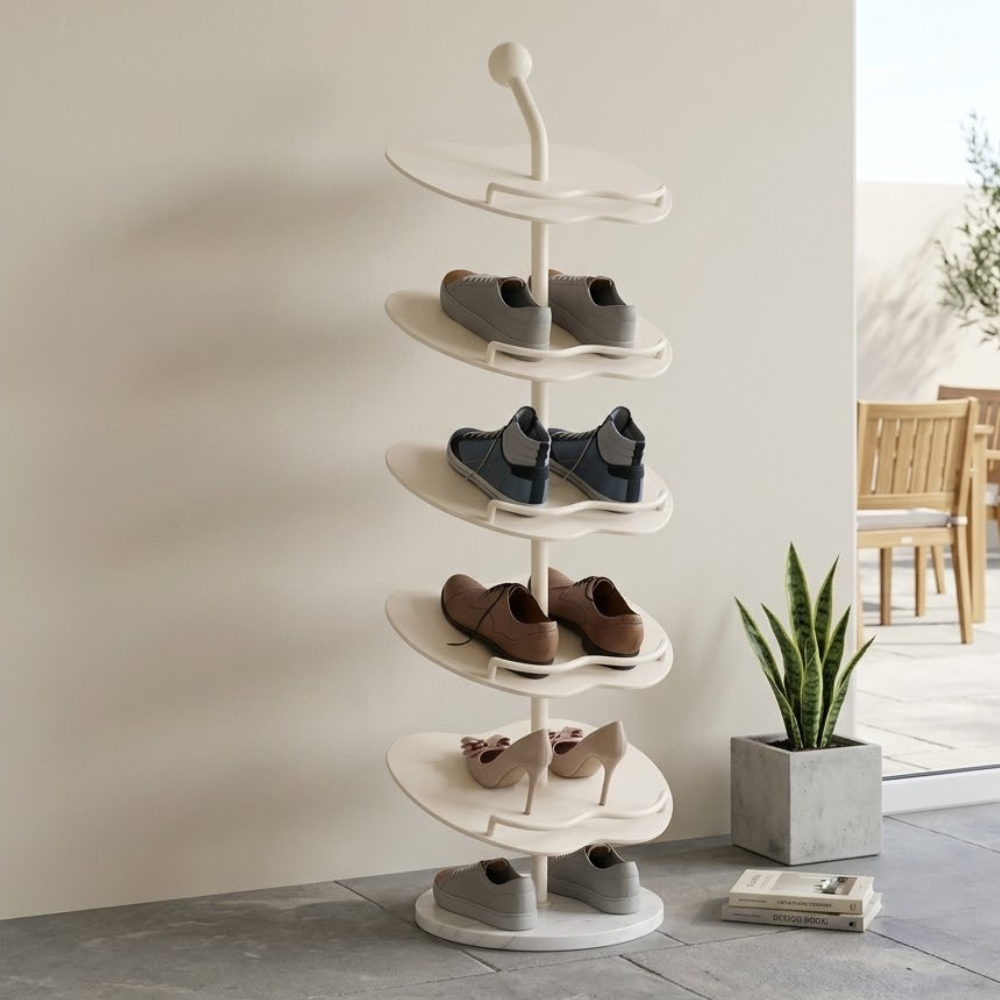 Chic Apple-Shaped Shoe Rack with 4 to 6 Tiers for Storage | Ridorn-Shoe Storage & Organization-Ridorn
