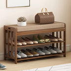Chic Minimalist Bamboo Rattan Shoe Organizer with Two | Ridorn-Shoe Storage-Ridorn