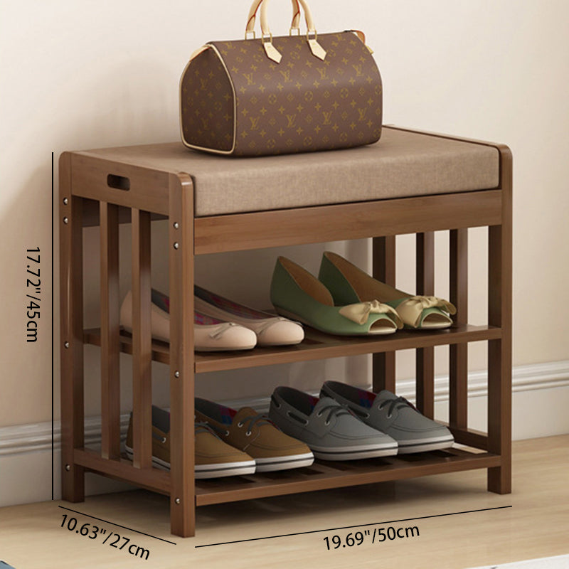Chic Minimalist Bamboo Rattan Shoe Organizer with Two | Ridorn-Shoe Storage-Ridorn
