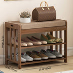 Chic Minimalist Bamboo Rattan Shoe Organizer with Two | Ridorn-Shoe Storage-Ridorn