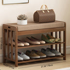 Chic Minimalist Bamboo Rattan Shoe Organizer with Two | Ridorn-Shoe Storage-Ridorn