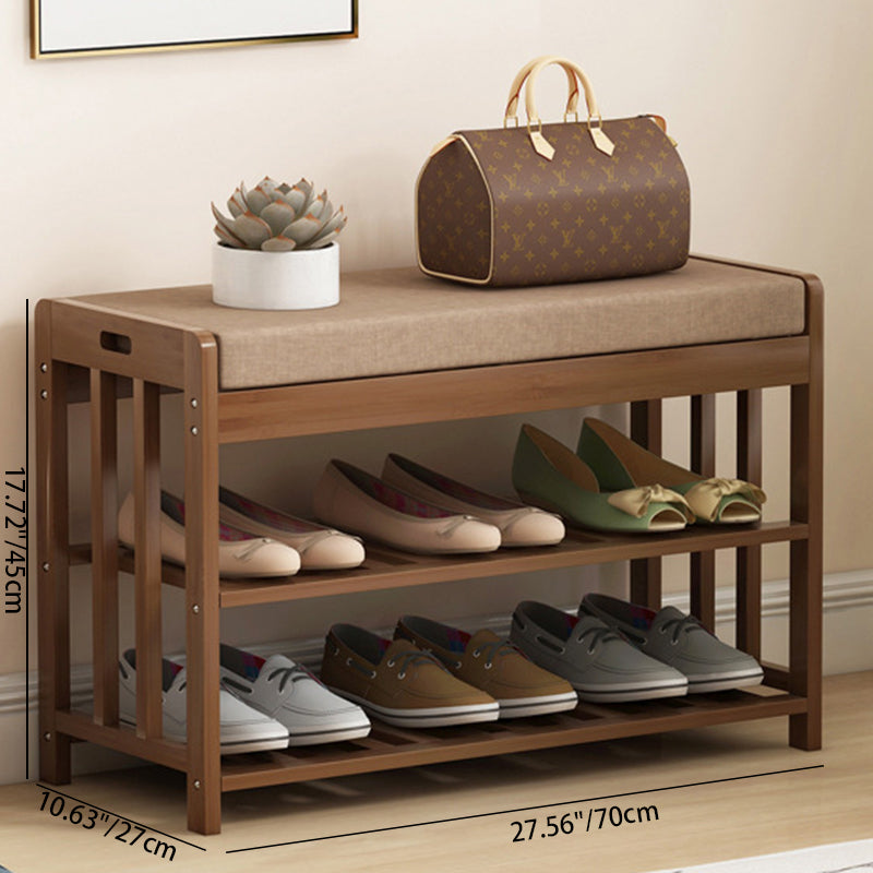 Chic Minimalist Bamboo Rattan Shoe Organizer with Two | Ridorn-Shoe Storage-Ridorn