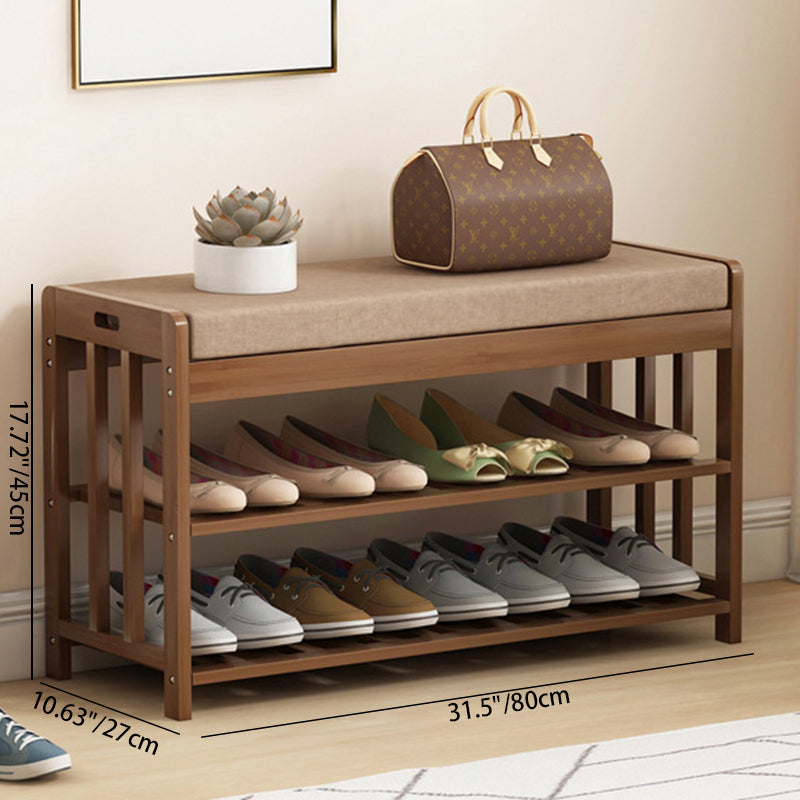 Chic Minimalist Bamboo Rattan Shoe Organizer with Two | Ridorn-Shoe Storage-Ridorn