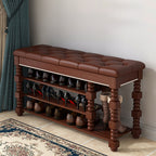 Chic Scandinavian 3-Tier Shoe Storage Cabinet in Walnut | Ridorn-Shoe Storage-Ridorn