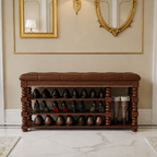 Chic Scandinavian 3-Tier Shoe Storage Cabinet in Walnut | Ridorn-Shoe Storage-Ridorn