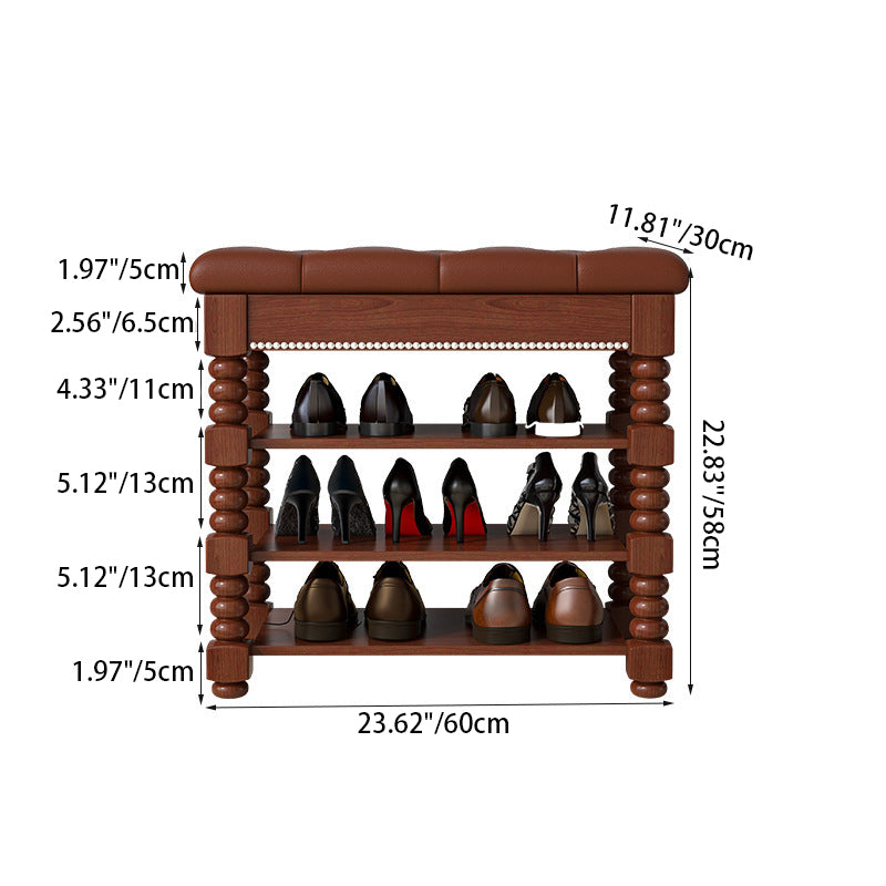 Chic Scandinavian 3-Tier Shoe Storage Cabinet in Walnut | Ridorn-Shoe Storage-Ridorn