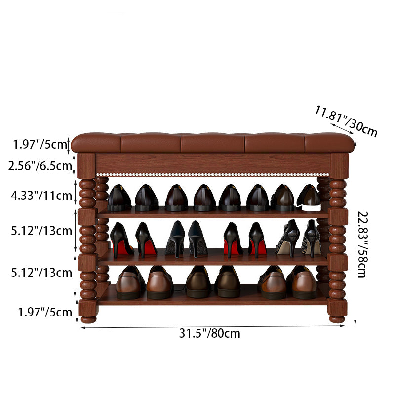 Chic Scandinavian 3-Tier Shoe Storage Cabinet in Walnut | Ridorn-Shoe Storage-Ridorn