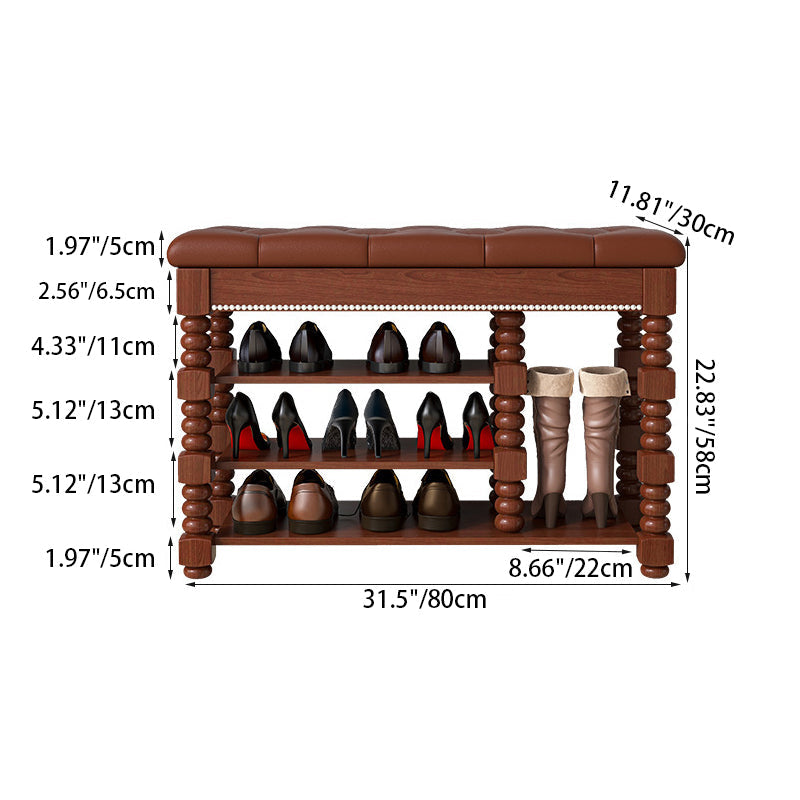 Chic Scandinavian 3-Tier Shoe Storage Cabinet in Walnut | Ridorn-Shoe Storage-Ridorn