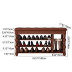 Chic Scandinavian 3-Tier Shoe Storage Cabinet in Walnut | Ridorn-Shoe Storage-Ridorn